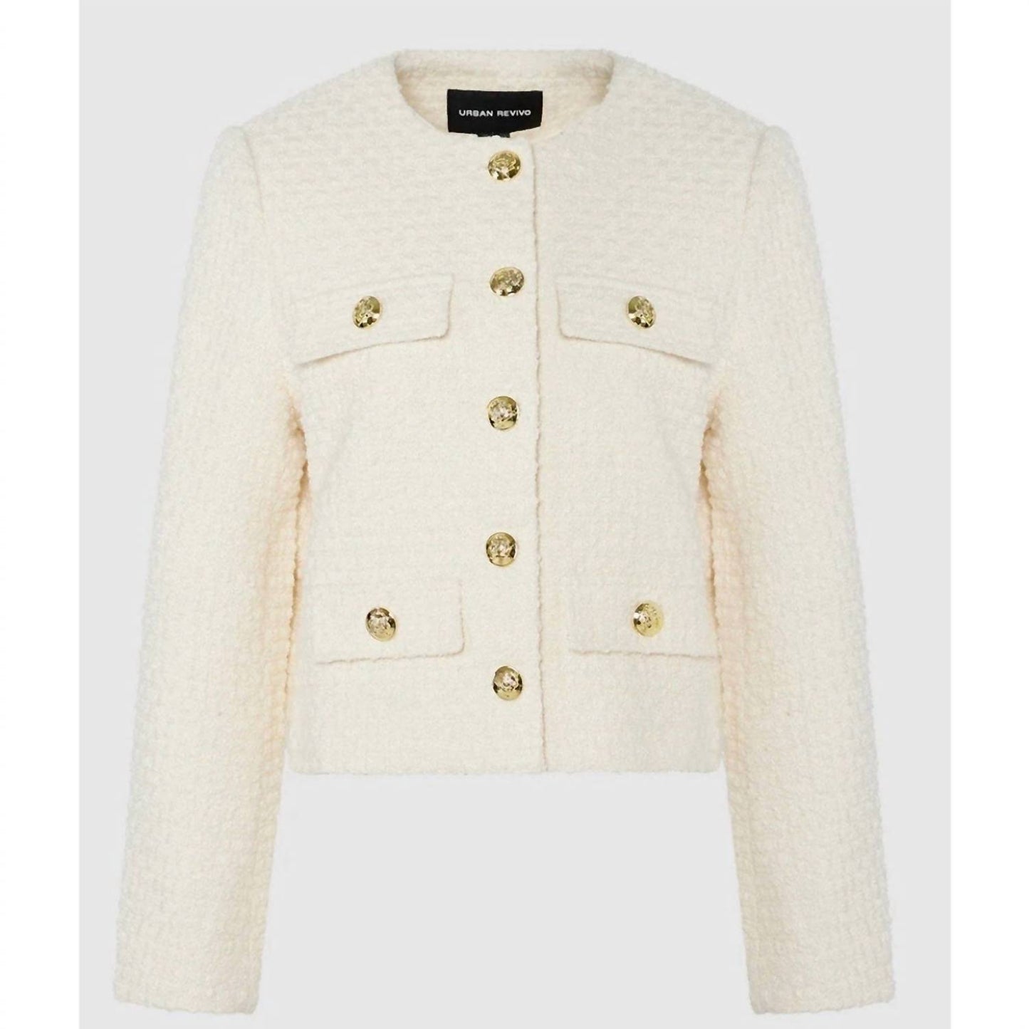 Multi-pocket Tweed Jacket