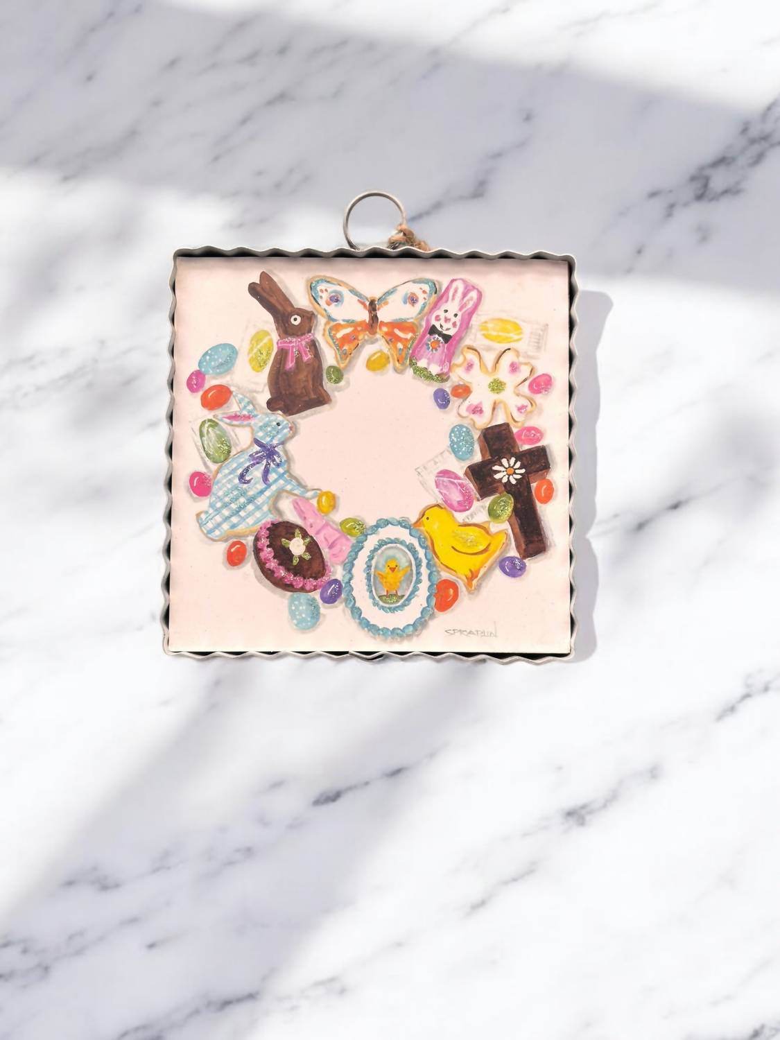 Round Top - Easter Wreath Charm - Rack Hunt -
