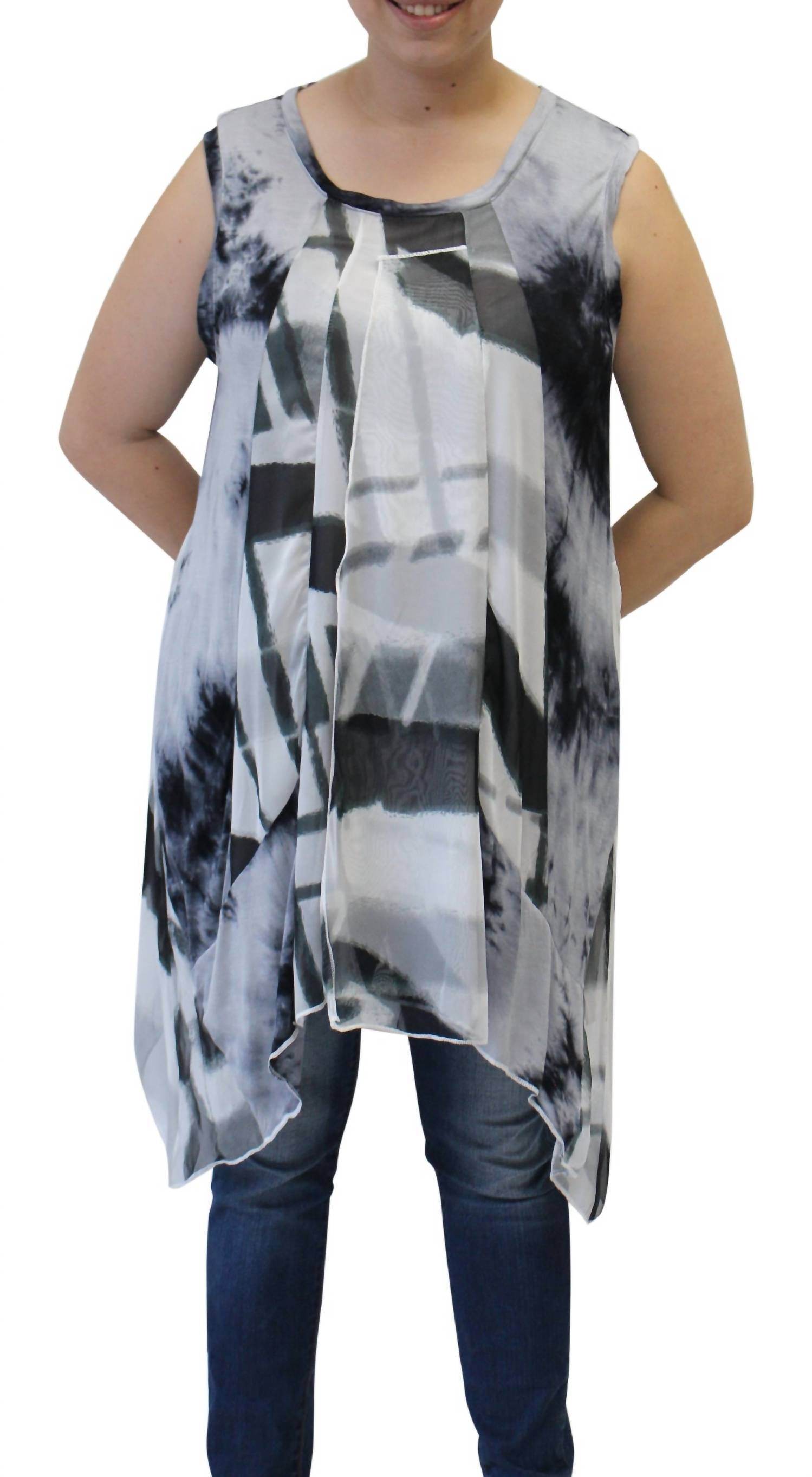 LV Collection - Abstract Sleeveless Patchwork Top - Rack Hunt -