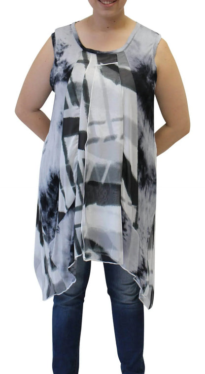 LV Collection - Abstract Sleeveless Patchwork Top - Rack Hunt
