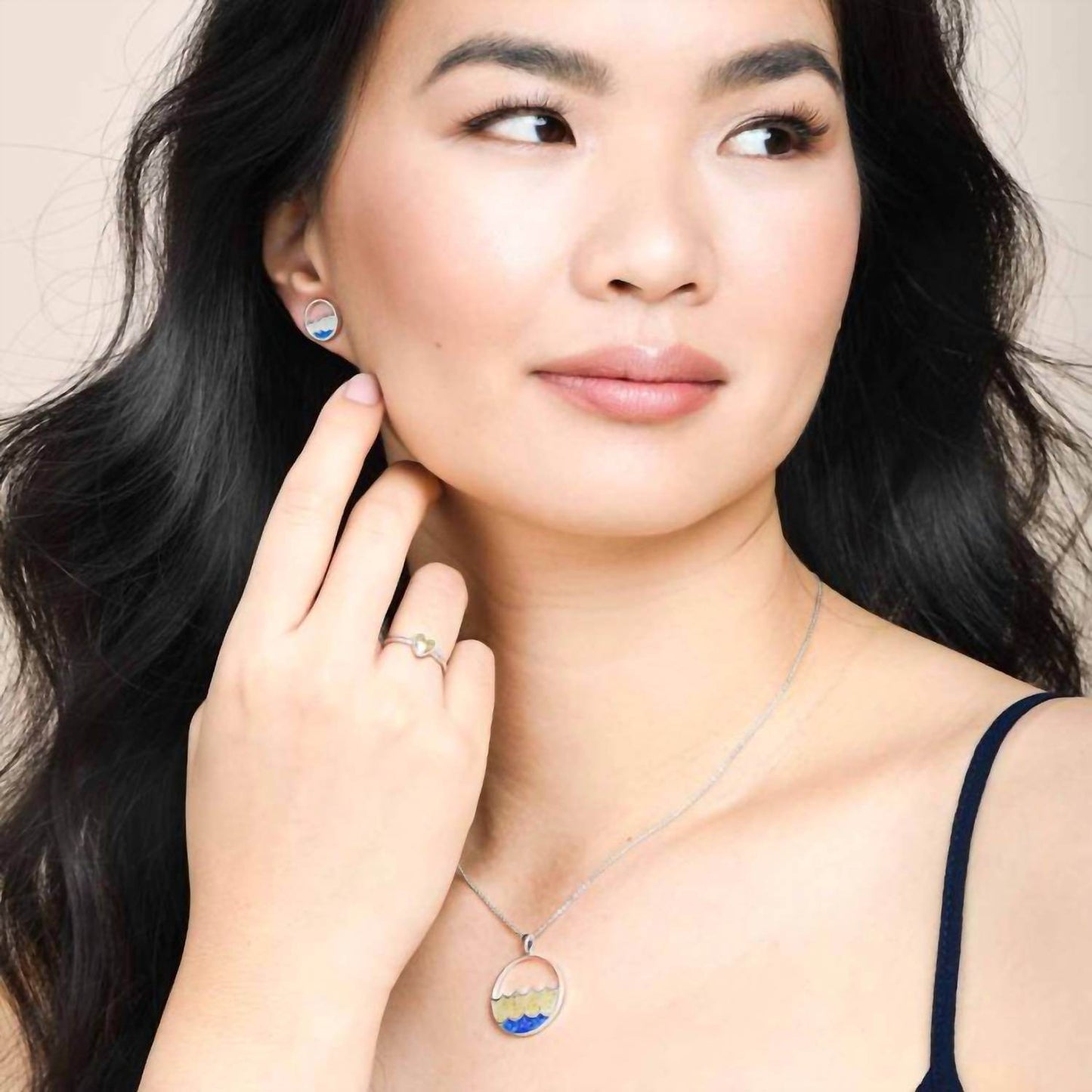 Dune Jewelry - Women's Double Wave Stud Earrings - Rack Hunt