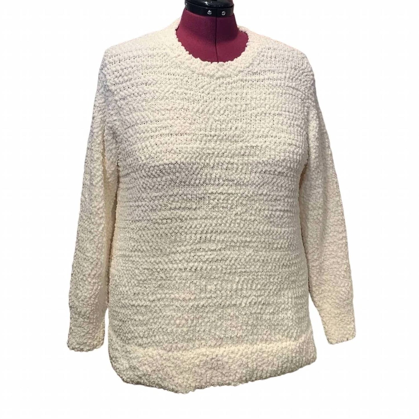 Women's Popcorn Boucle Fuzzy Sweater - Plus