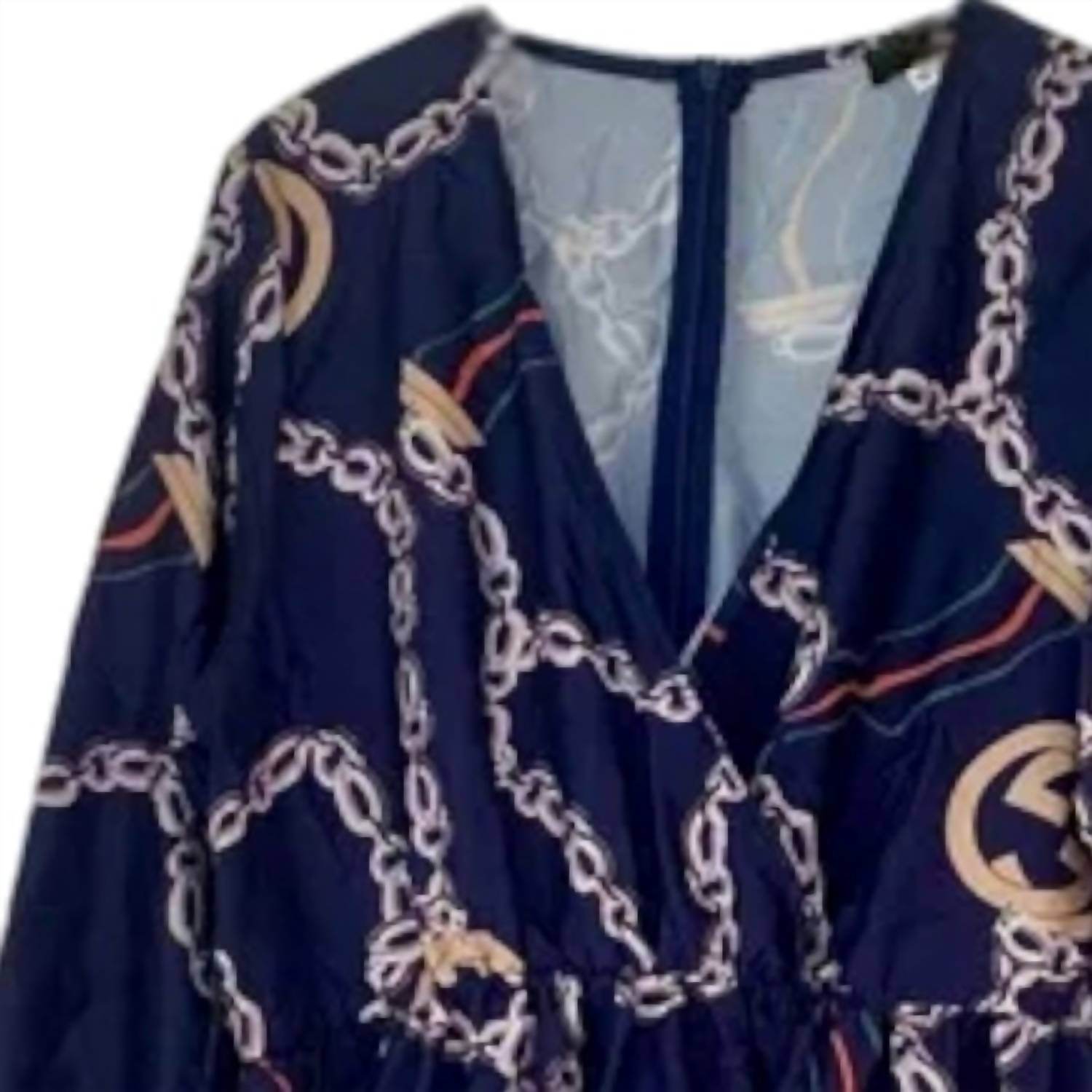 GAJE - Women’s Chain Print Stylish Dress - Rack Hunt -