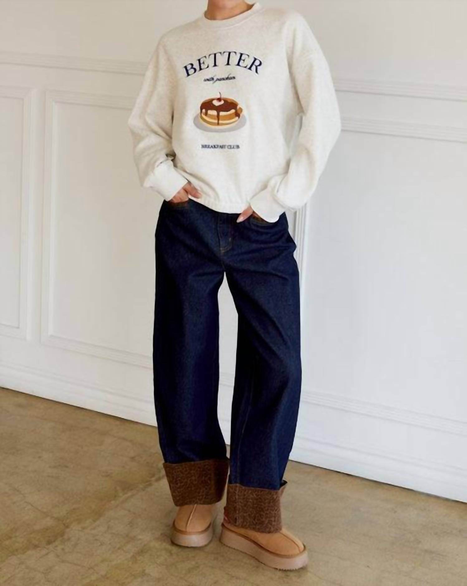 Sunday Edition - Pancake Embroidery Sweatshirt - Rack Hunt -