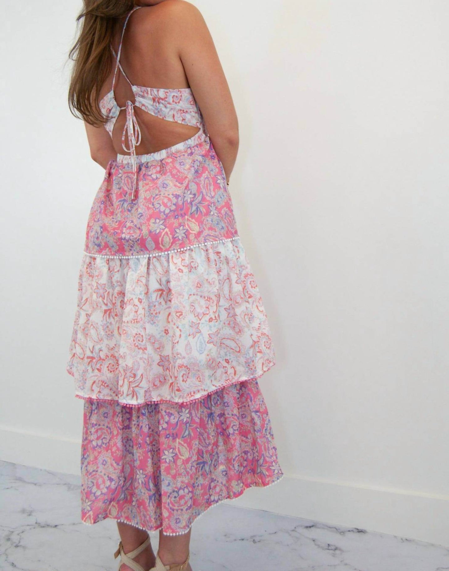 Ultramarine - Olivia Vintage Paisley Tiered Midi Dress - Rack Hunt -