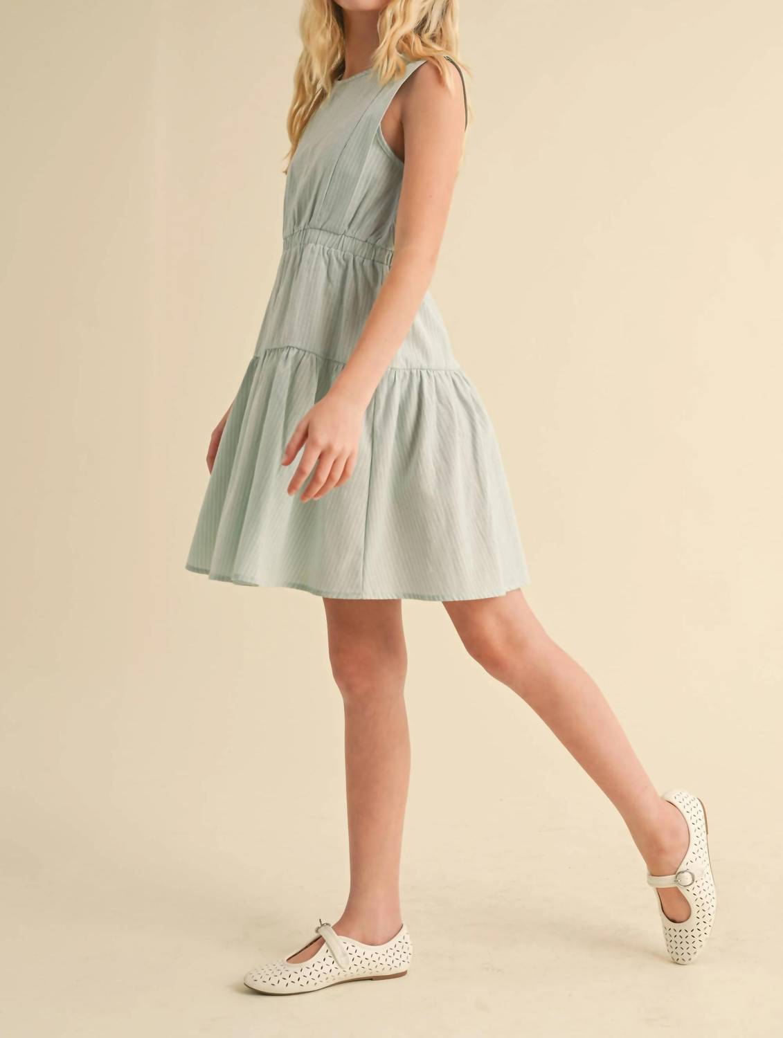 Girls Two Tier Knee Length Dress