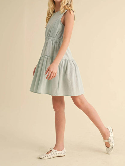 Girls Two Tier Knee Length Dress
