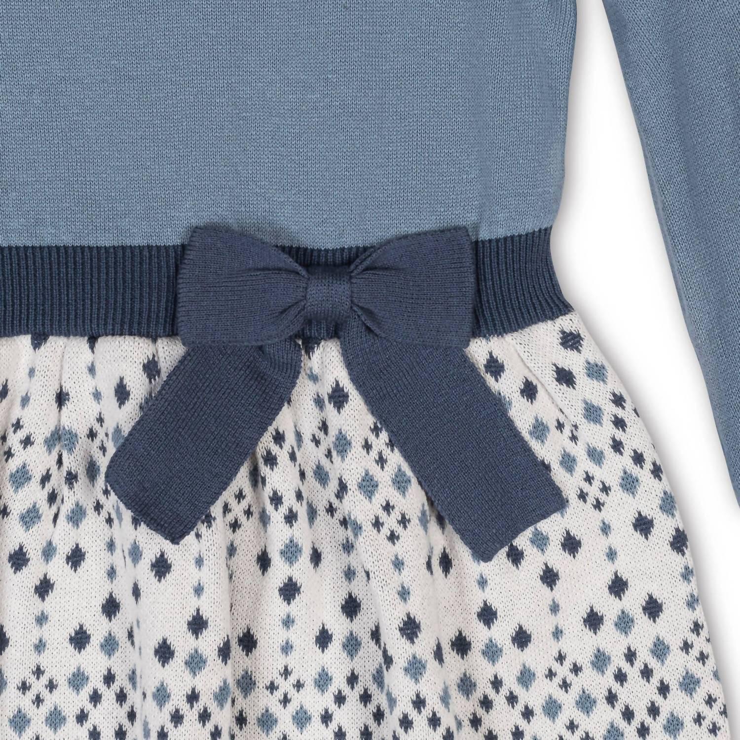 Hope & Henry - Girls' Organic Skater Sweater Dress With Bow - Rack Hunt