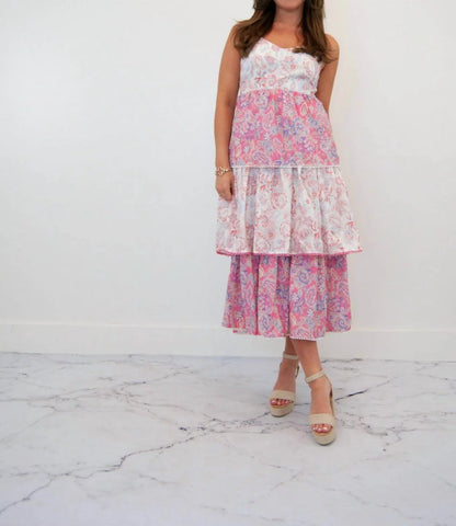 Ultramarine - Olivia Vintage Paisley Tiered Midi Dress - Rack Hunt