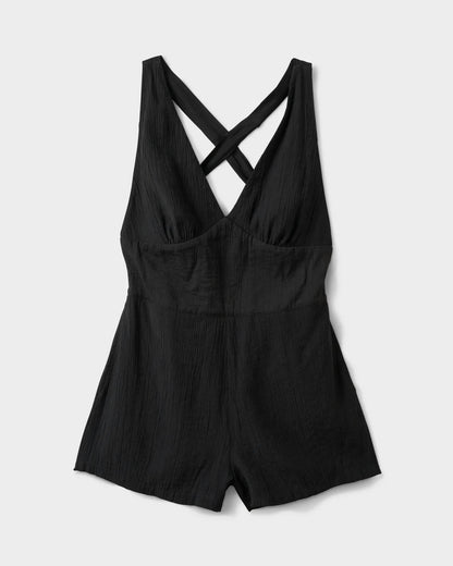 Tezza Solid Textured Tie Romper