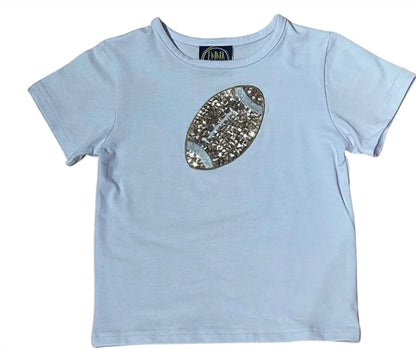 Girl's Football Sequin T Shirt Top