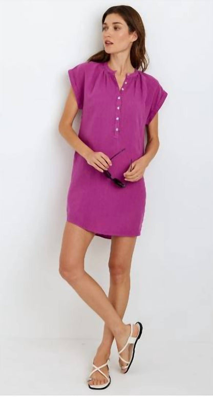 Cap Sleeve Henley Dress