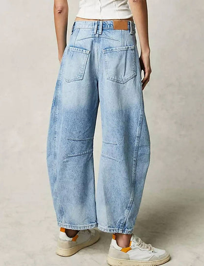 Mid Rise Loose Barrel Jeans