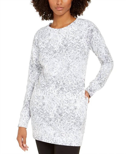 Activewear Snake Print Cowl Neck Tunic