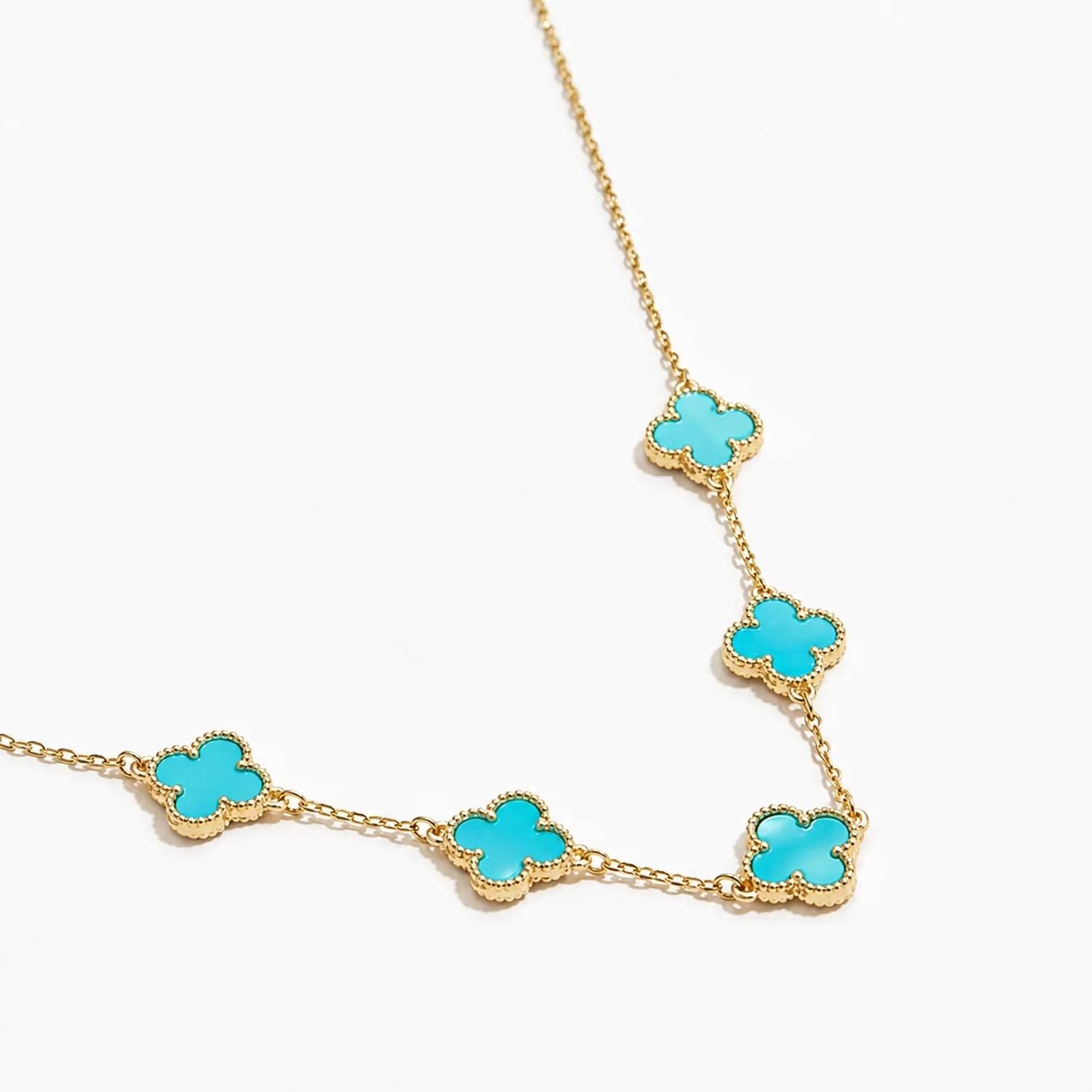 Women's Shell Clover Charm Necklace