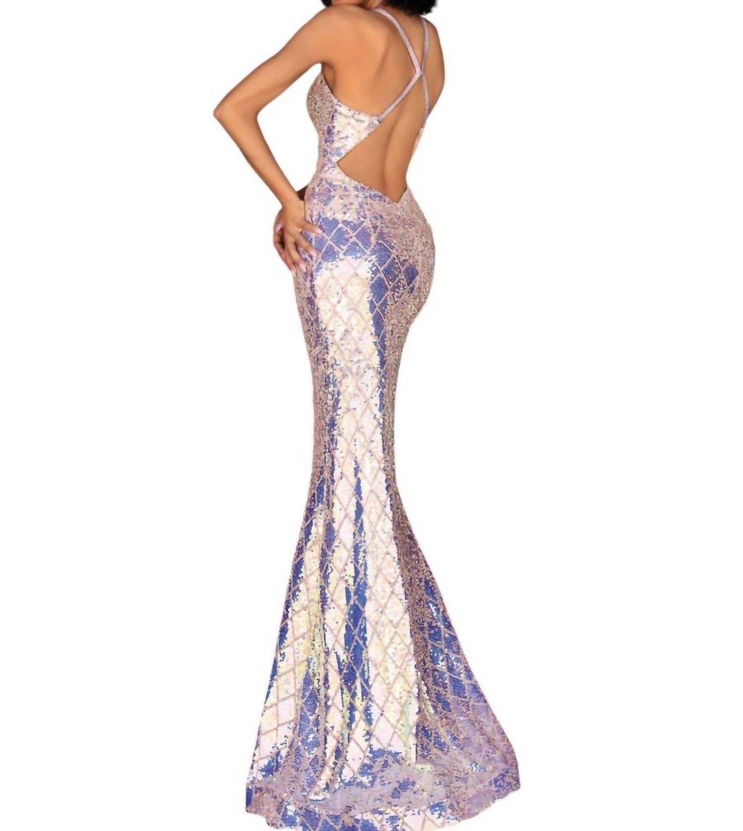 Fitted Sequins Evening Gown