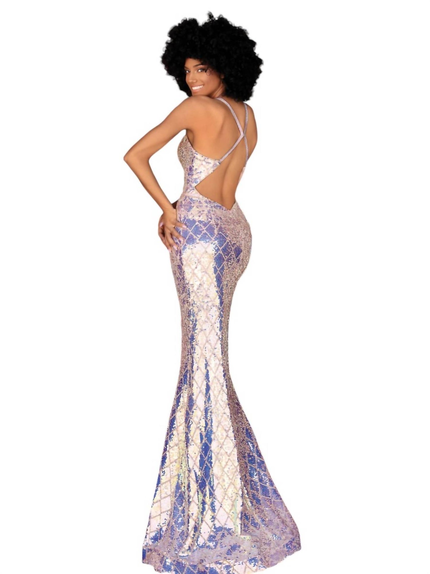 Fitted Sequins Evening Gown