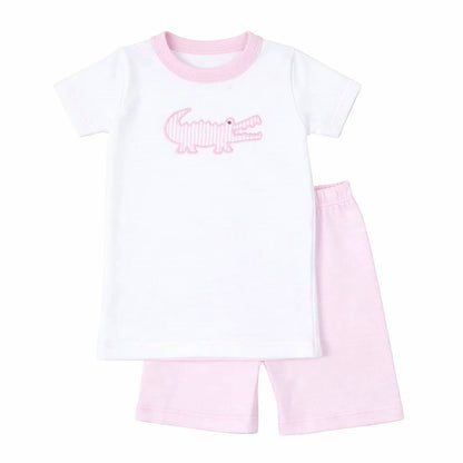 Girls Gator Applique Short Pajamas