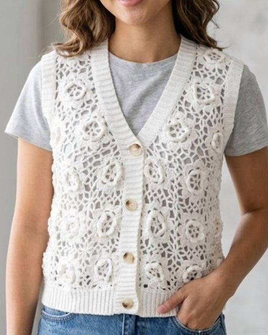 Mirabelle Knit Button Vest Top