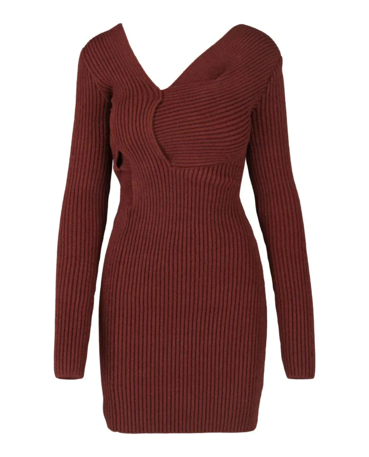 Bottega Veneta - Asymmetrical V-Neck Sweater Dress - Rack Hunt