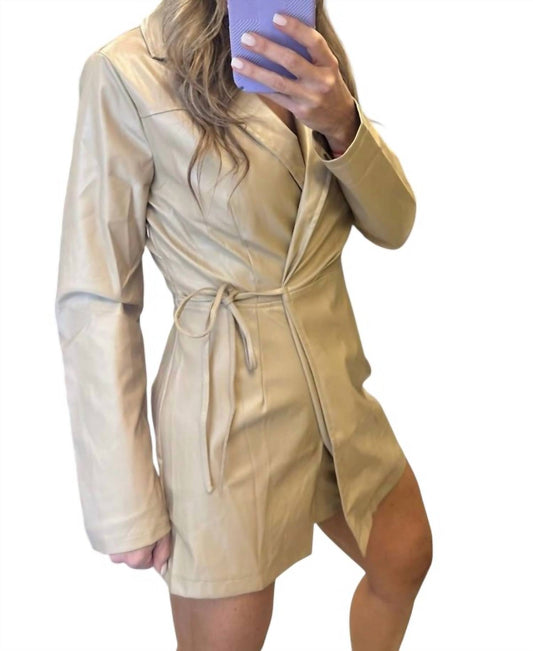 Faux Leather Longsleeve Romper
