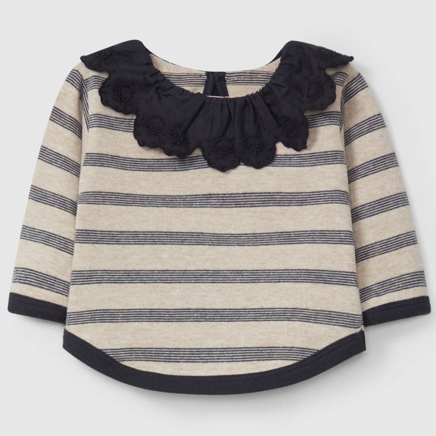 Girl's Lace Trim Collar Sweater