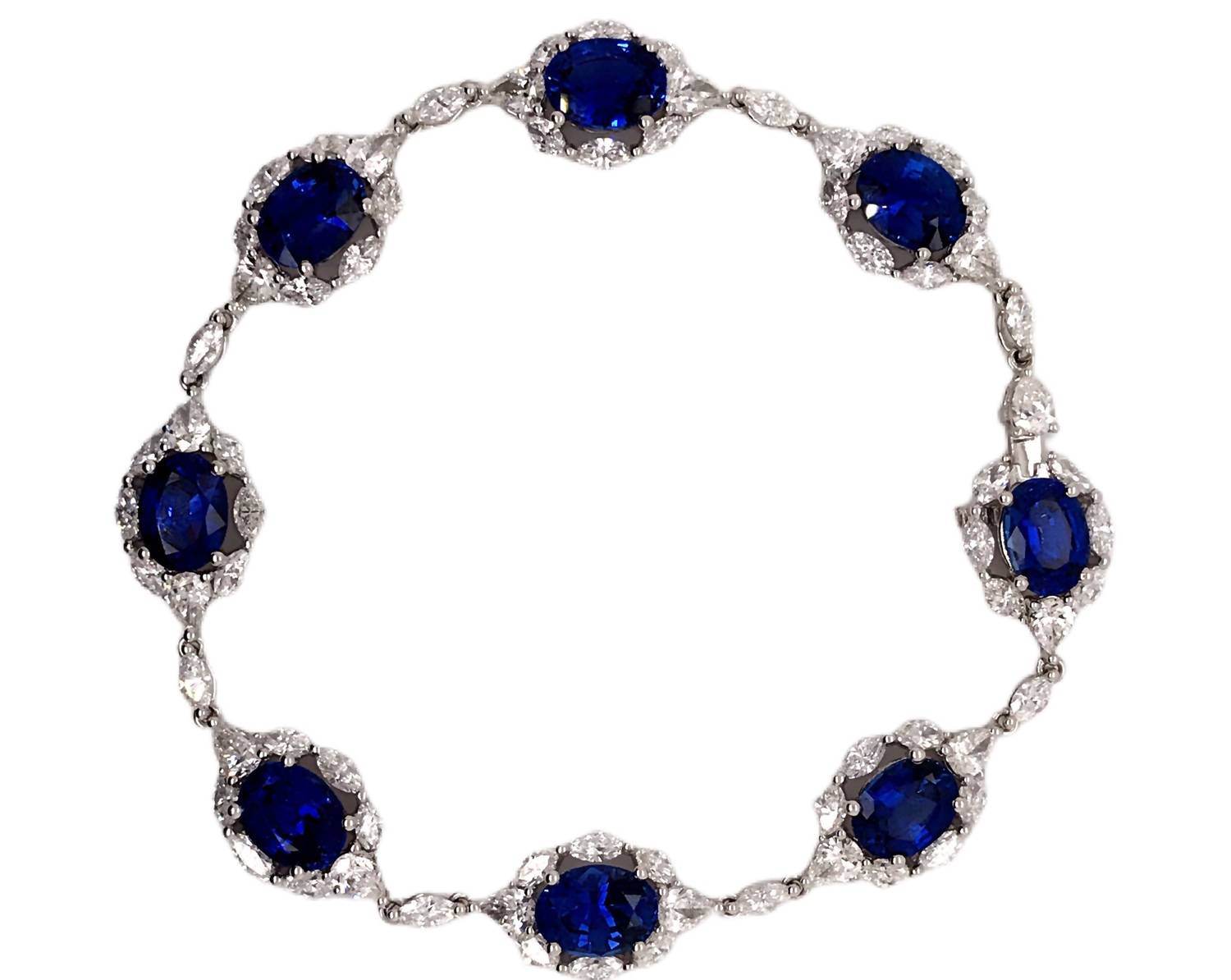 Gregg Ruth - Women's Oval Sapphire & Diamond Bracelet - Rack Hunt -
