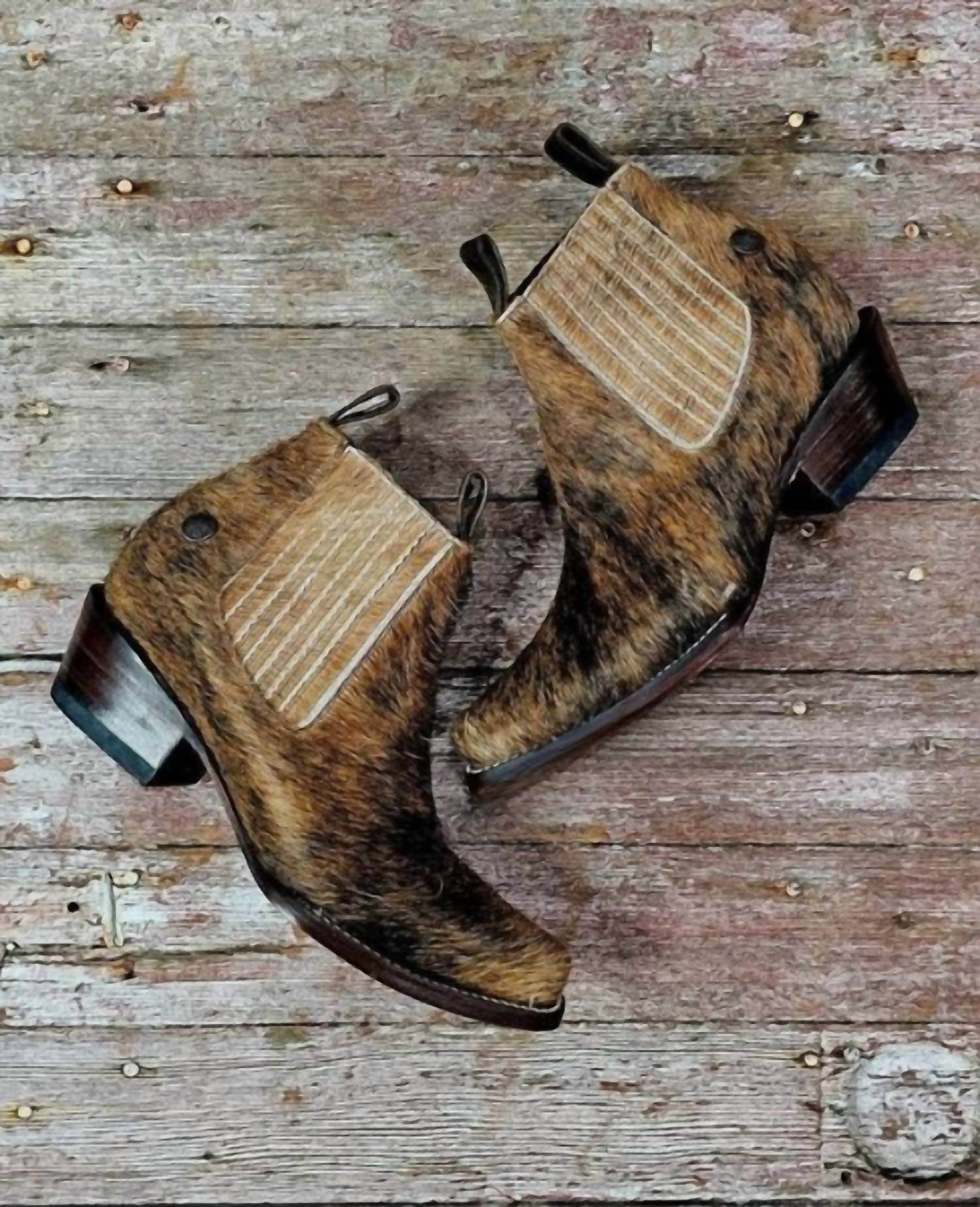 Stiefeld - Aurora Brindle Cowhide Booties - Rack Hunt -