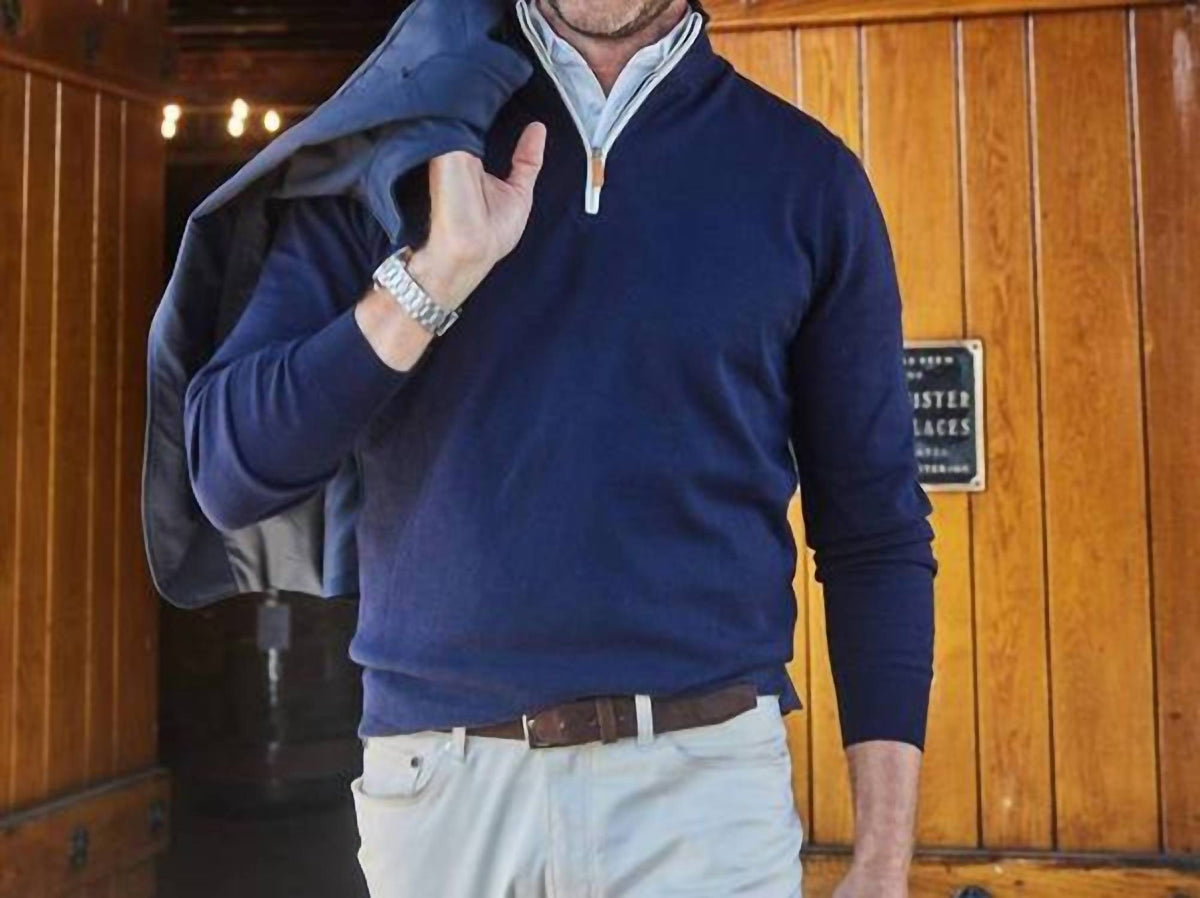1/4 Zip Long Sleeve Knit Sweater