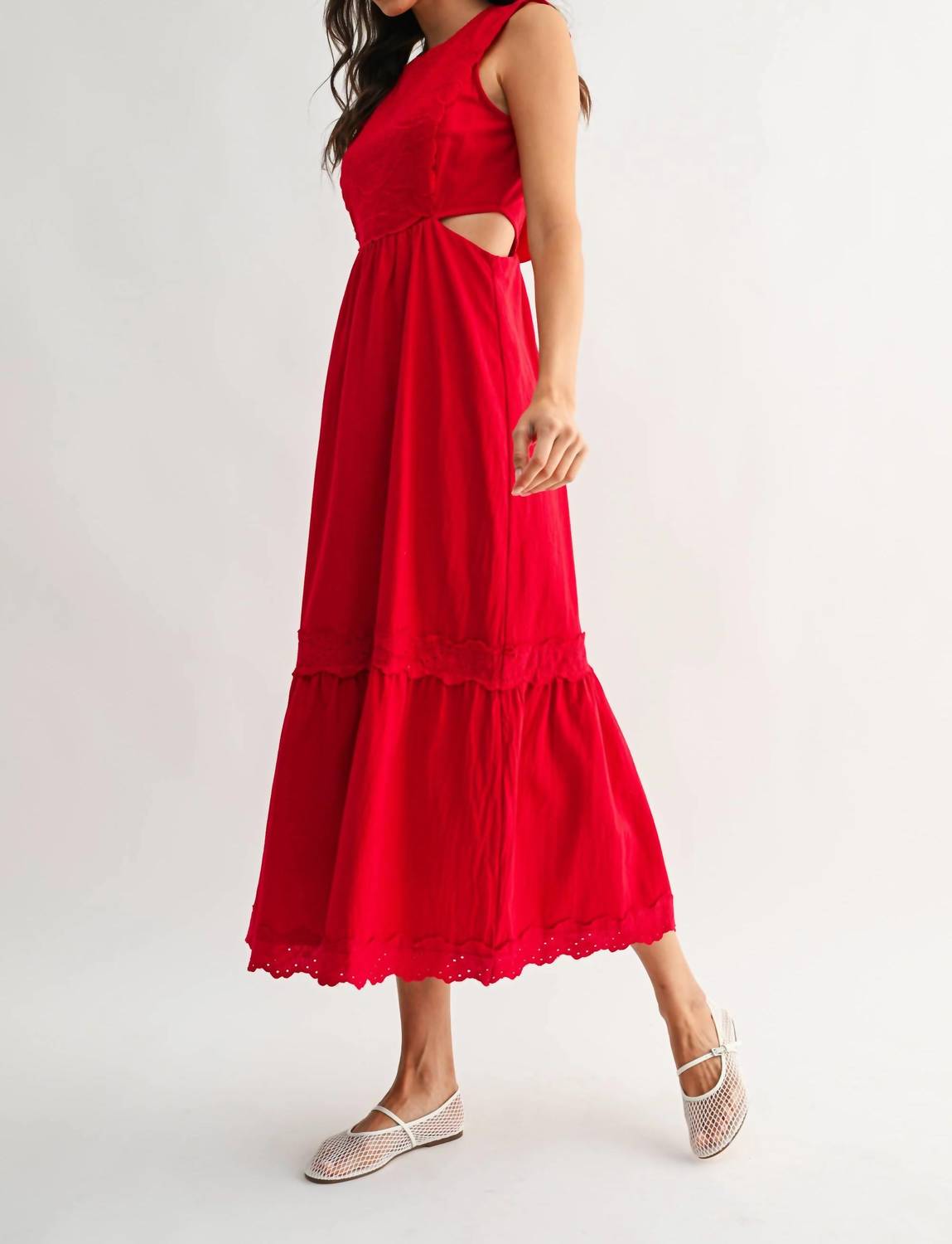 Embroidered Cut-out Maxi Dress