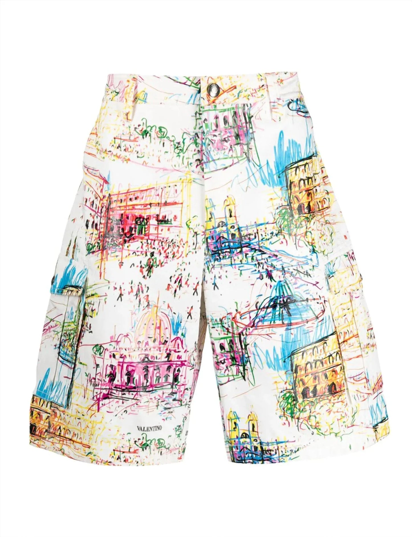 Valentino - Roman Sketches Print Bermuda Shorts - lifestyle view - Rack Hunt