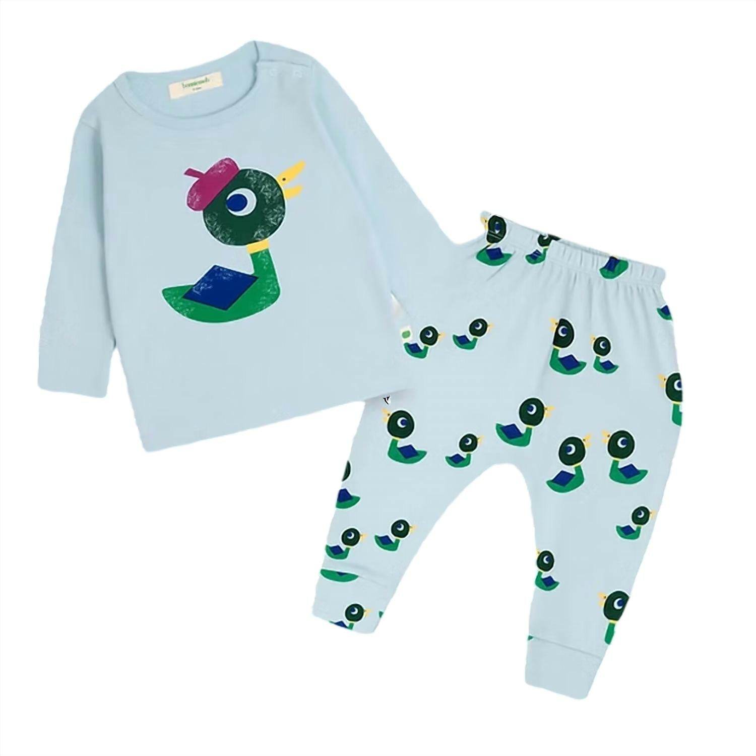 The Bonnie Mob - Kids Bramley Braeburn Monsieur Mallard T-shirt & Legging Pajama Set - Rack Hunt