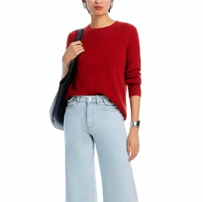 Cashmere Boxy Crewneck Top
