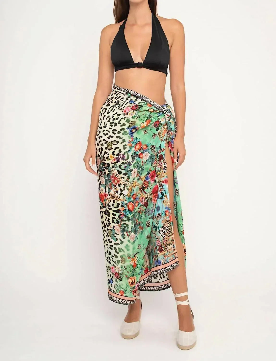 Aisha - Leopard Flowers Pareo Coverup - Rack Hunt
