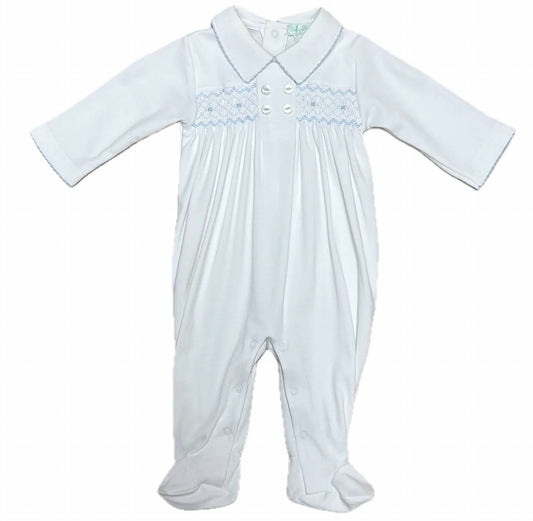 Boy's Hand Smocked Footie