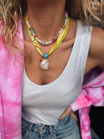 Goupi - Women's Bandana Shell Necklace - Rack Hunt