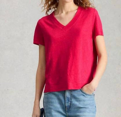 Susie V Neck Linen Tee