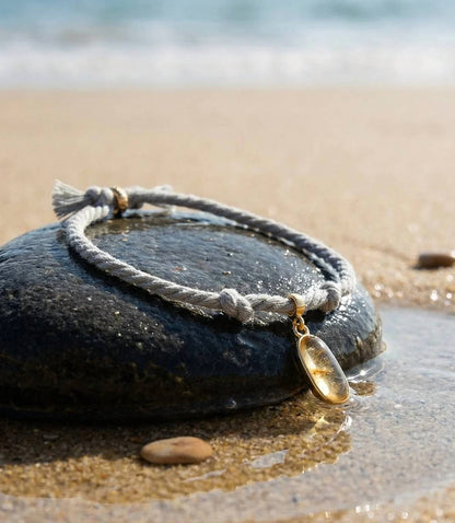 Women's Oval Gemstone Cord Bracelet