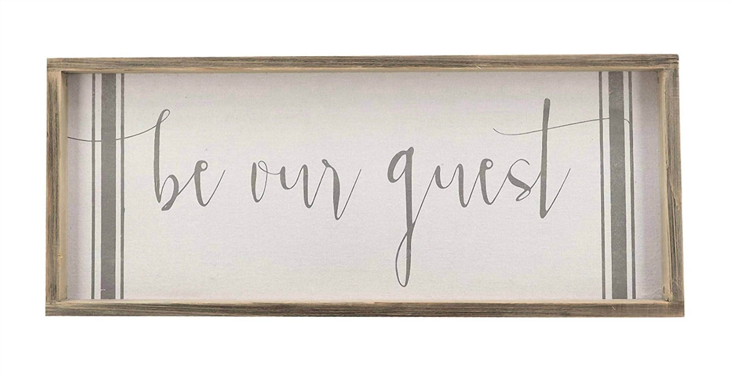 Paris Loft - Be Our Guest Wood Framed Wall Sign Plaque - Rack Hunt -