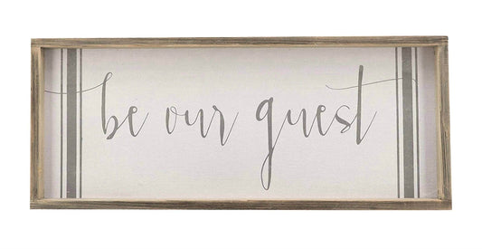 Paris Loft - Be Our Guest Wood Framed Wall Sign Plaque - Rack Hunt -