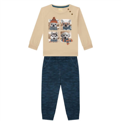 Boys Festive Pups With Joggers Set
