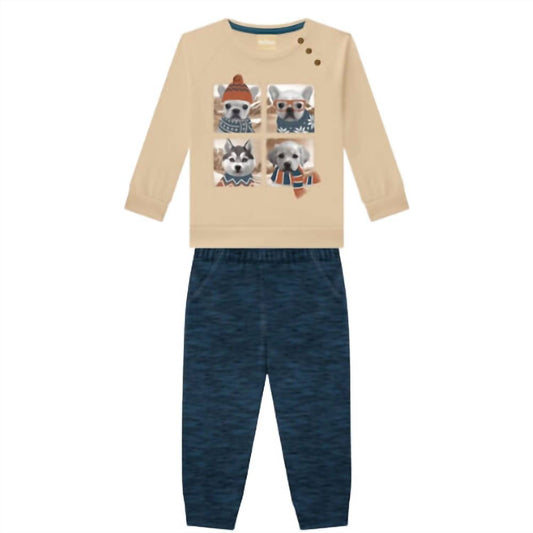 Boys Festive Pups With Joggers Set