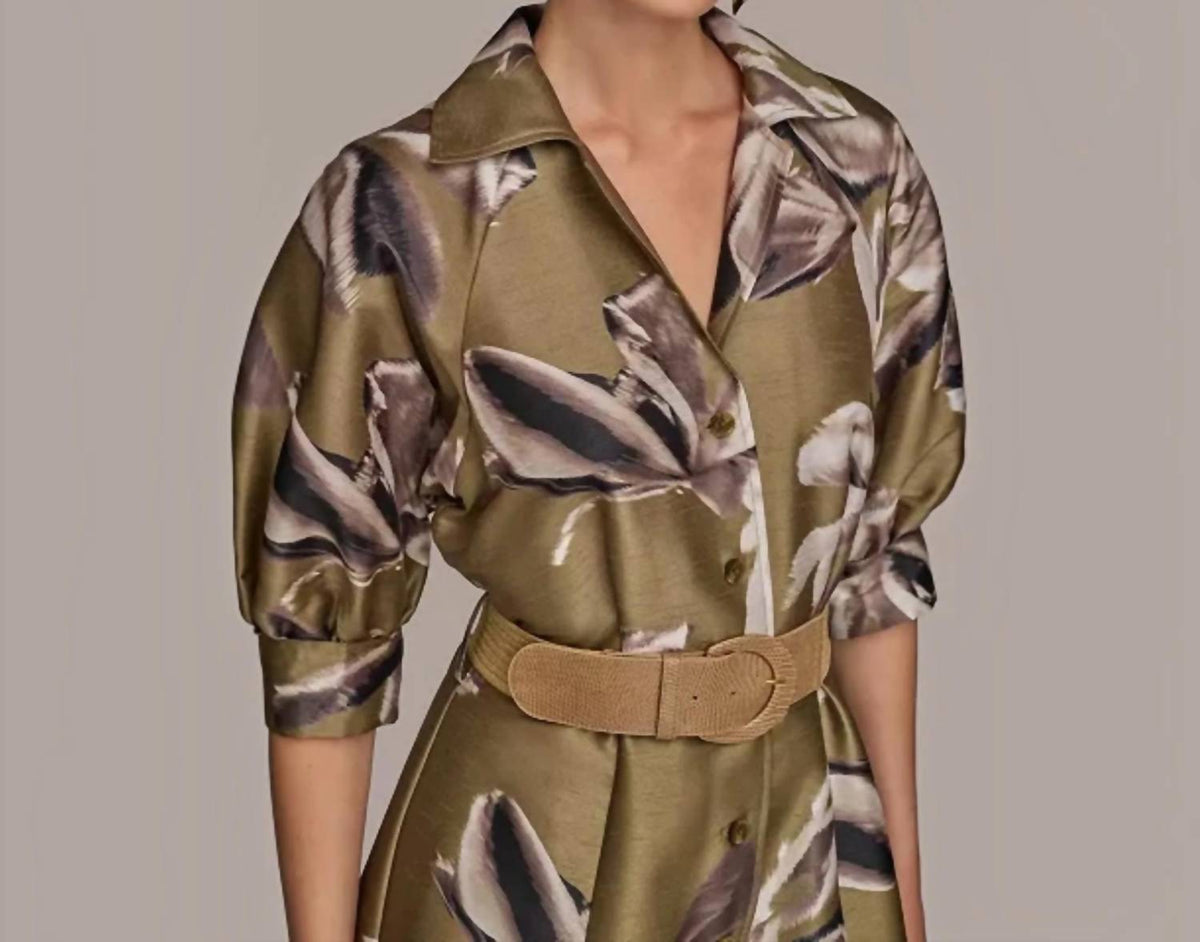 Print Belted Midi Shirtdress