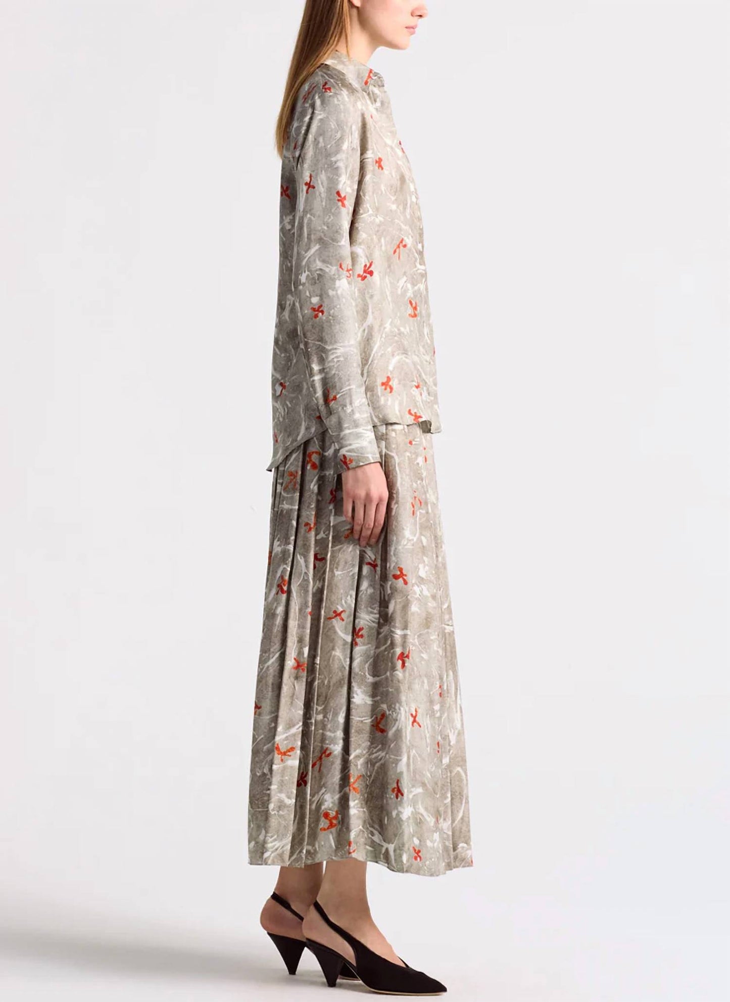 Chika Marbled Silk Top