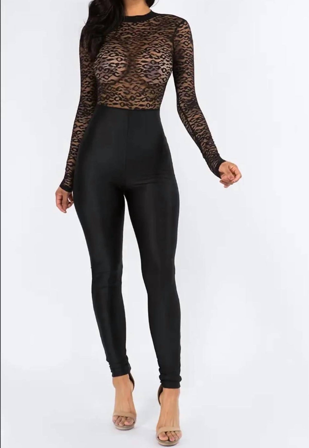 Lace Top Catsuit
