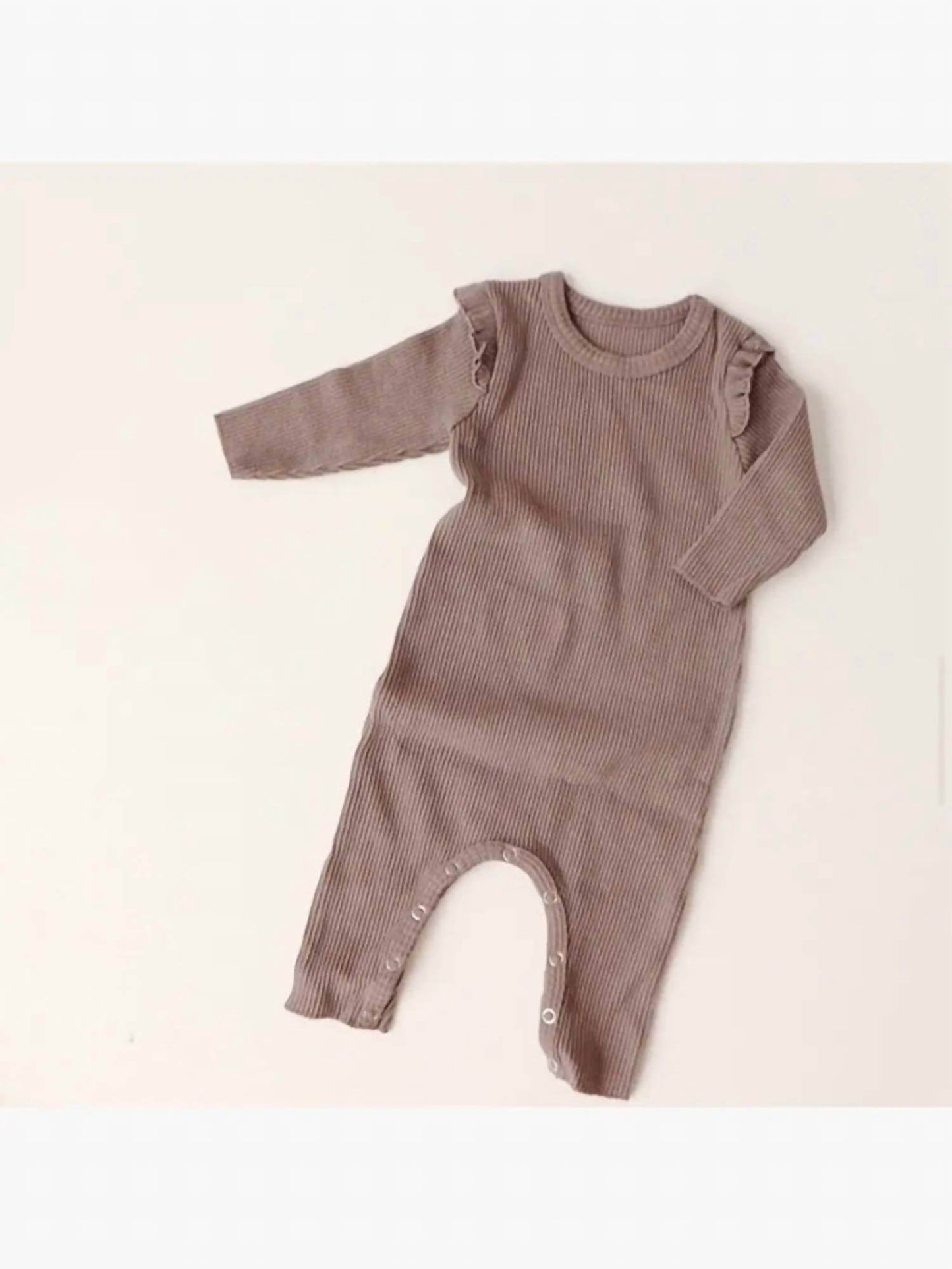 Peekaboo - Girls' Flutter Sleeve Ribbed Romper - Rack Hunt -