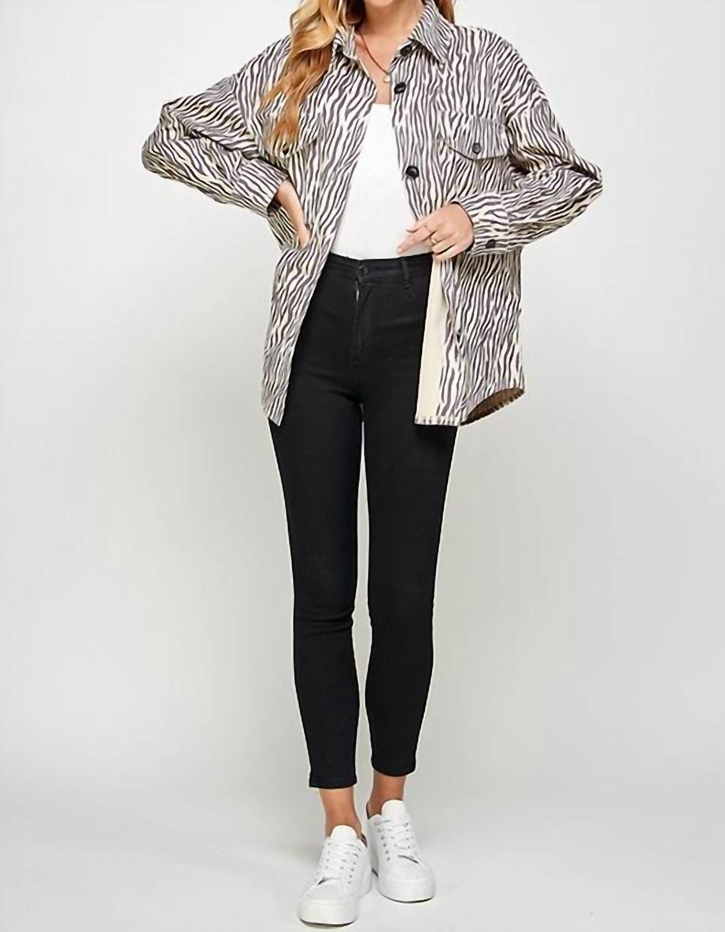 Animal Print Corduroy Jacket