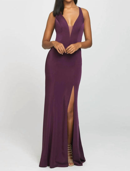 Deep V Open Back Gown