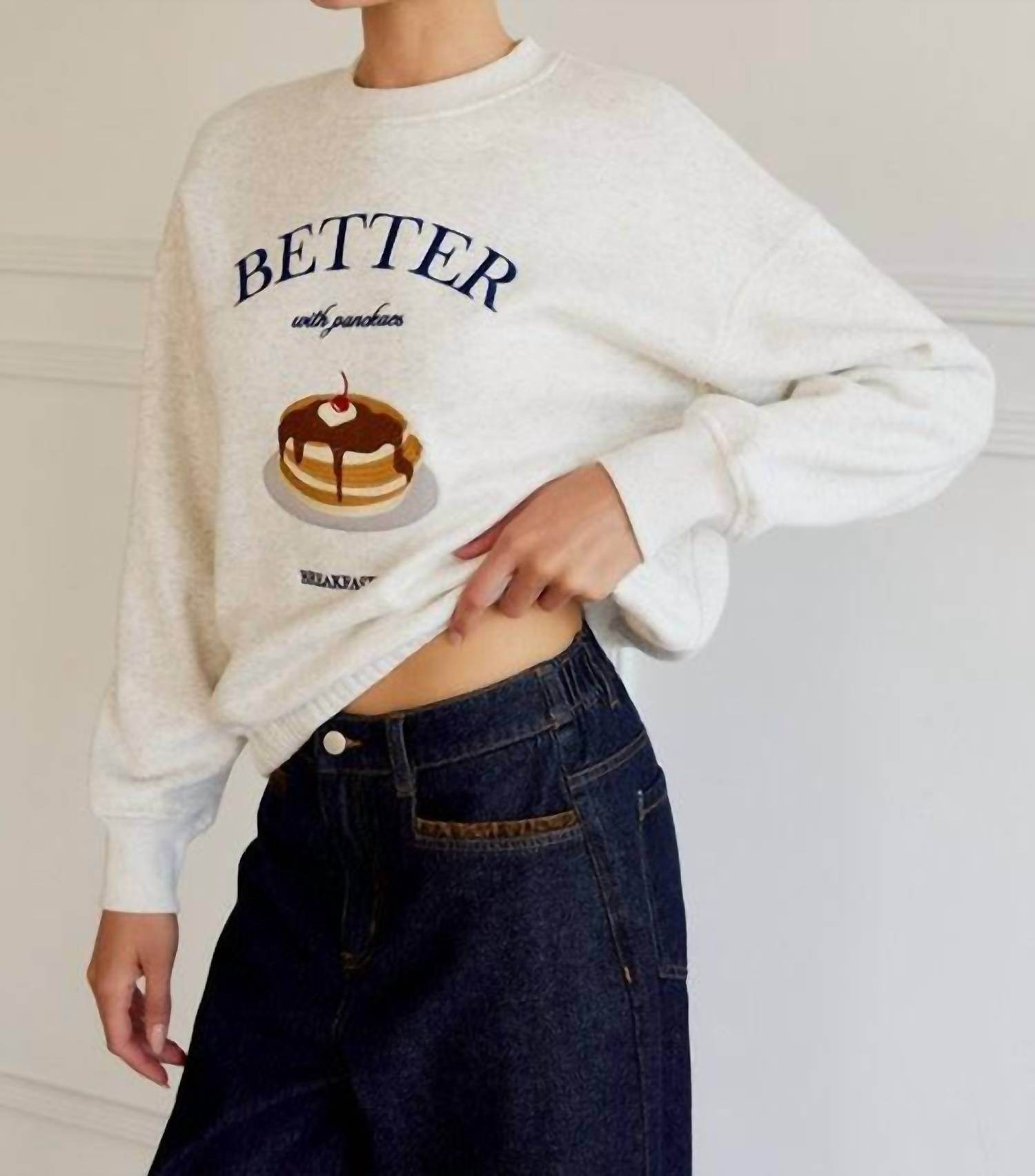 Sunday Edition - Pancake Embroidery Sweatshirt - Rack Hunt -