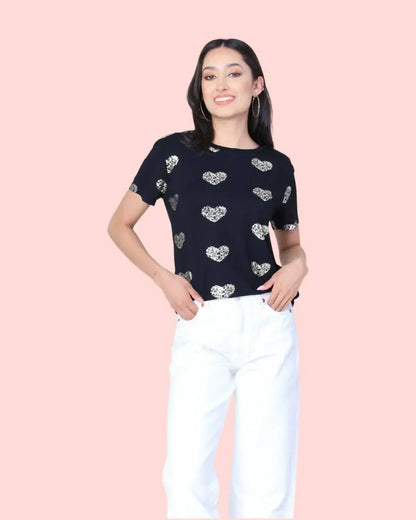Diverse Group - Heart Gold Print Tee - Rack Hunt